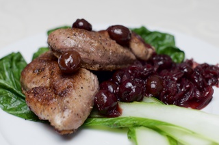 Duck breast with cherry sauce