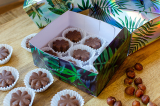 Raw chocolate candies