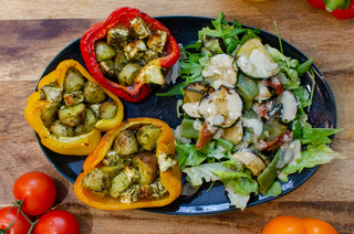 Stuffed peppers with mini potatoes